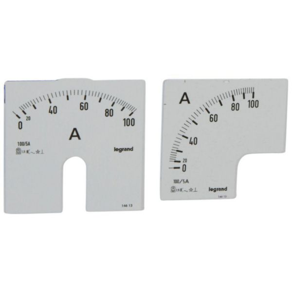 Cadrans de mesure pour ampèremètre analogique 0A à 100A - 1 cadran pour fût rond et 1 cadran pour fût carré: th_014613-LEGRAND-1000.jpg
