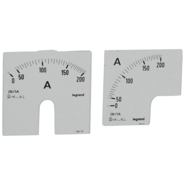 Cadrans de mesure pour ampèremètre analogique 0A à 200A - 1 cadran pour fût rond et 1 cadran pour fût carré: th_014615-LEGRAND-1000.jpg