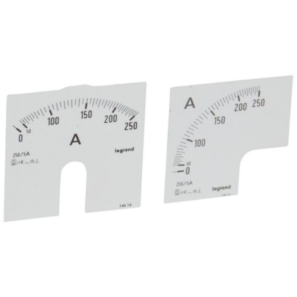Cadrans de mesure pour ampèremètre analogique 0A à 250A - 1 cadran pour fût rond et 1 cadran pour fût carré: th_014616-LEGRAND-1000.jpg