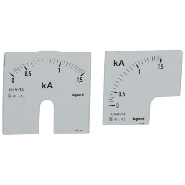 Cadrans de mesure pour ampèremètre analogique 0A à 1500A - 1 cadran pour fût rond et 1 cadran pour fût carré: th_014624-LEGRAND-1000.jpg