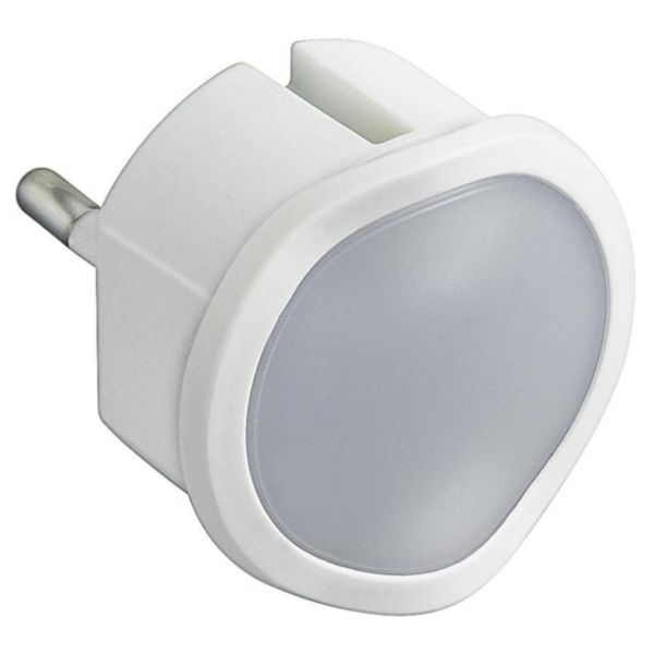 Veilleuse lampe torche avec batterie avec 2 LEDs haute luminosité et fiche 2P 10A - blanc