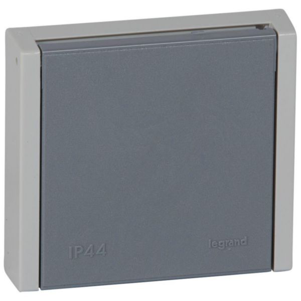 Prise de courant étanche 3P+N+T 20A à fixer sur boîte Ø67mm ou cadre saillie Plexo complet IP44 encastré - gris: th_055708-LEGRAND-1000.jpg
