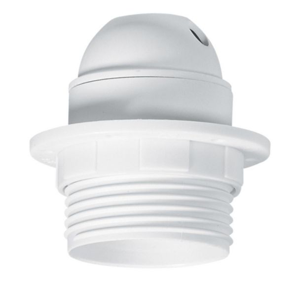 Douille pour ampoule E27 - avec bague -sortie de câble latérale -plastique blanc: th_091135-LEGRAND-1000.jpg
