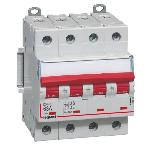Interrupteur-sectionneur DX³-IS à déclenchement 4P 400V~ - 63A - 4 modules