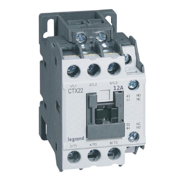 Contacteur de puissance CTX³22 3 pôles - 12A bornes à vis - avec contacts auxiliaires intégrés 1NO et 1NF - 24V=: th_416091-LEGRAND-1000.jpg
