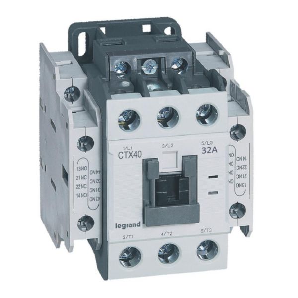 Contacteur de puissance CTX³40 3 pôles - 32A bornes à vis - contacts auxiliaires intégrés 2 contacts NO et 2NF - 230V~: th_416126-LEGRAND-1000.jpg