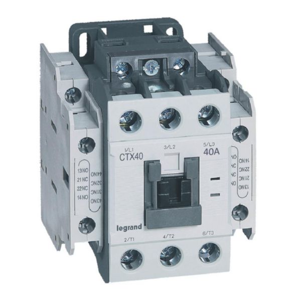 Contacteur de puissance CTX³40 3 pôles - 40A bornes à vis - contacts auxiliaires intégrés 2 contacts NO et 2NF - 380V~: th_416138-LEGRAND-1000.jpg