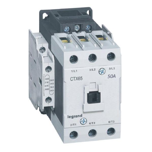 Contacteur de puissance CTX³65 3 pôles - 50A bornes à cage - contacts auxiliaires intégrés 2 contacts NO et 2NF - 24V=: th_416151-LEGRAND-1000.jpg