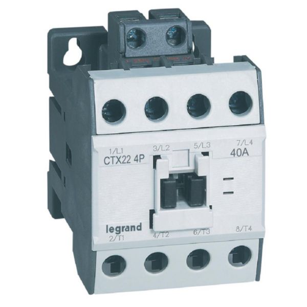 Contacteur de puissance CTX³ 4 pôles - 22A - sans contact auxiliaire intégré - tension commande 230V~: th_416426-LEGRAND-1000.jpg