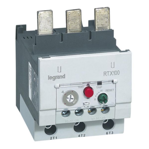 Relais thermique RTX³100 pour contacteurs CTX³100 - contacts auxiliaires intégrés 1NO+1NF - 54A à 75A