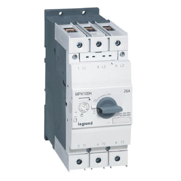 Disjoncteur moteur magnétothermique MPX³100H - réglage thermique 18A à 26A - pouvoir de coupure 100kA en 415V: th_417372-LEGRAND-1000.jpg