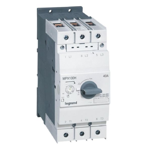 Disjoncteur moteur magnétothermique MPX³100H - réglage thermique 28A à 40A - pouvoir de coupure 100kA en 415V: th_417374-LEGRAND-1000.jpg
