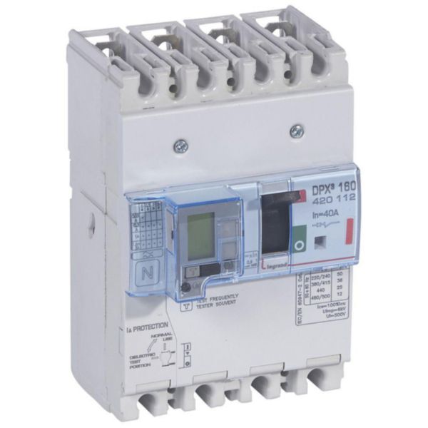 Disjoncteur magnétothermique différentiel DPX³160 pouvoir de coupure 36kA 400V~ - 4P - 40A