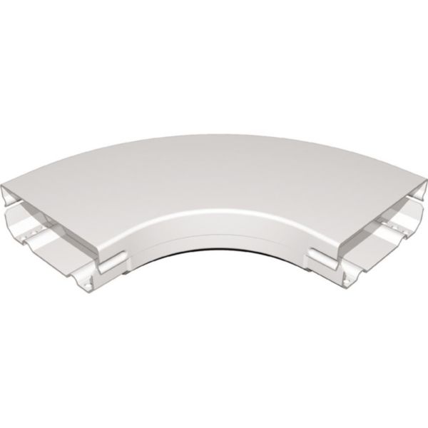 Coude horizontal PVC Isi Plast avec couvercle - hauteur 75mm et largeur 200mm - finition gris RAL7030