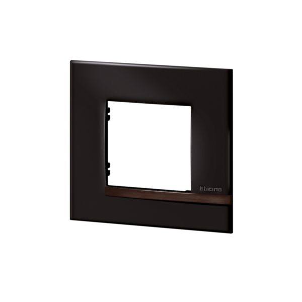 Plaque Altège Collection Déco 1 poste finition Onyx - noir brillant avec liseré bois foncé:th_BT-AL9ON1-WEB-L.jpg