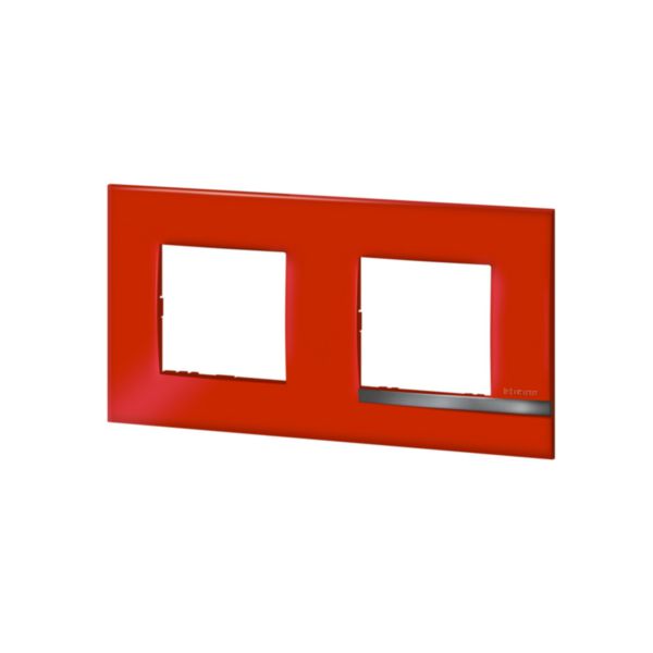 Plaque Altège Collection Déco 2 postes finition Rubis - rouge brillant avec liseré effet aluminium:th_BT-AL9RU2-WEB-L.jpg