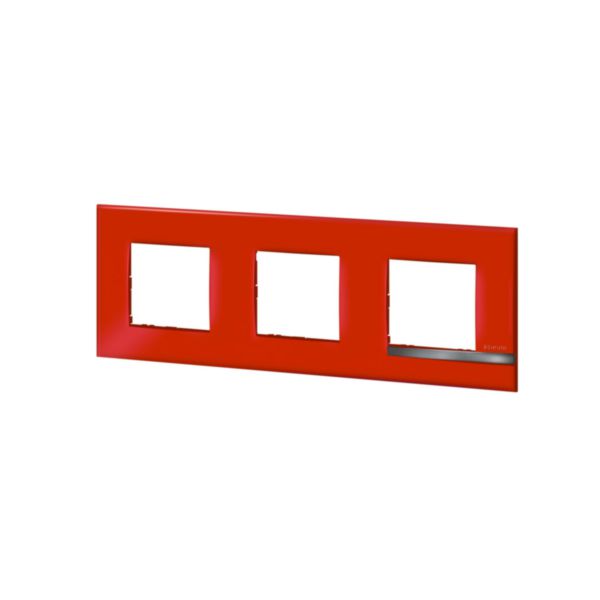 Plaque Altège Collection Déco 3 postes finition Rubis - rouge brillant avec liseré effet aluminium:th_BT-AL9RU3-WEB-L.jpg