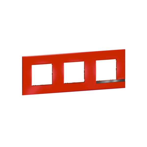 Plaque Altège Collection Déco 3 postes finition Rubis - rouge brillant avec liseré effet aluminium: th_BT-AL9RU3-WEB-R.jpg
