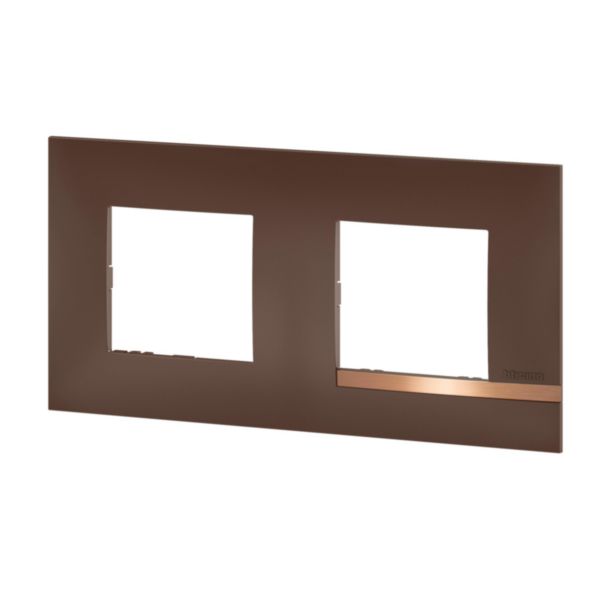 Plaque Altège Collection Déco 2 postes finition Terre de sienne - marron avec liseré effet cuivre:th_BT-AL9TS2-WEB-L.jpg