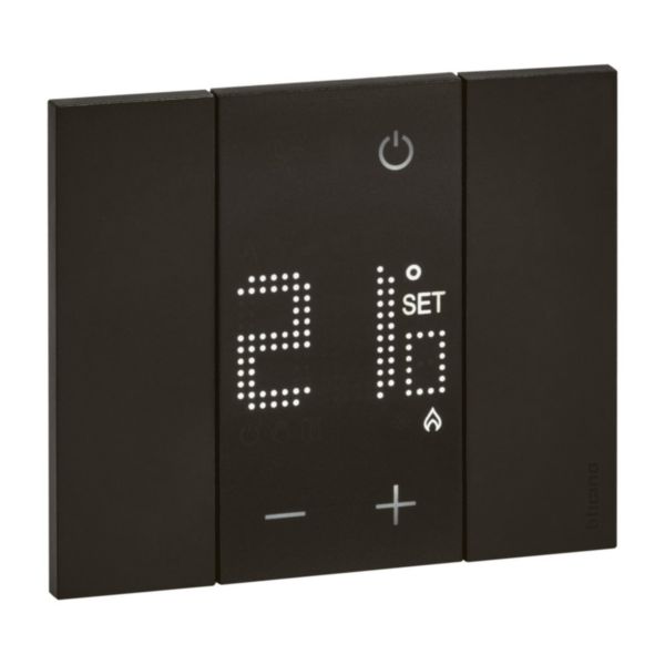 Thermostat électronique avec écran rétro-éclairé Living Now 230V~ avec enjoliveur noir mat - 2 modules: th_BT-KG4441-WEB-R2.jpg