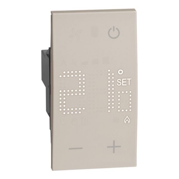 Thermostat électronique avec écran rétro-éclairé Living Now 230V~ avec enjoliveur sable - 2 modules: th_BT-KM4441-WEB-R.jpg