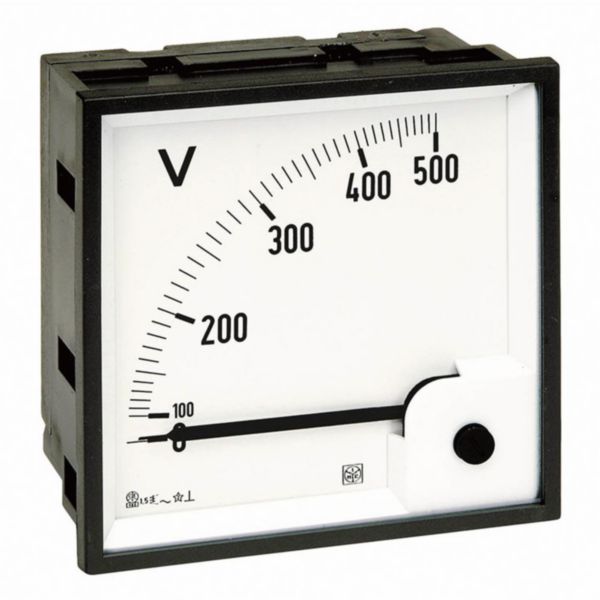 Voltmètre analogique type DIN RQ96E 0-600V AC direct avec cadran déviation 90°