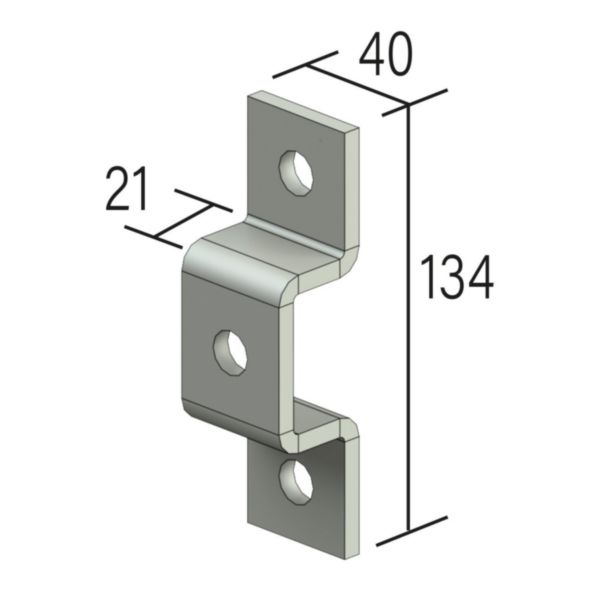 Équerre en oméga avec 4 perforations OM41/21 - pour liaison entre pièces de la gamme 41 en fixation plafond - finition GC: th_LCM-OM4141_cotes.jpg
