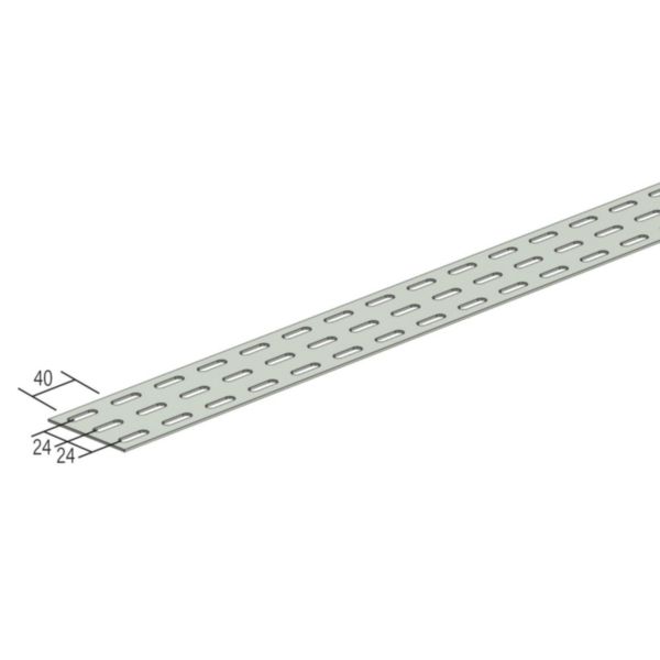 Profil perforé plat PL - section 72x1,75mm, perforation 7x25mm et longueur 3m - finition GC