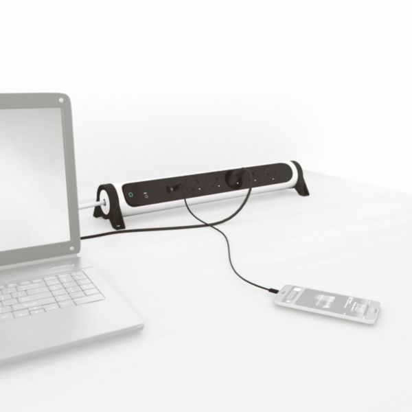 Rallonge multiprise rotative avec 5 prises Surface , interrupteur , parafoudre , USB Type-A+ Type-C et cordon 1,5m - blanc / gris foncé:th_LG-049421-WEB-DECO.jpg