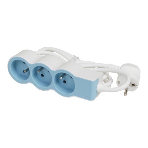 Rallonge multiprise extra-plate avec 3 prises de courant avec terre avec cordon 1,5m - blanc et bleu:th_LG-049474-WEB-L.jpg