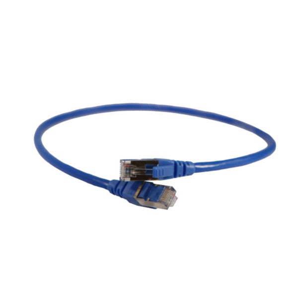 Cordon de brassage et utilisateurs RJ45 LCS³ catégorie 6 F/UTP écranté impédance 100ohms - longueur 0,5m - PVC bleu