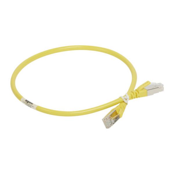 Cordon de brassage et utilisateurs RJ45 LCS³ catégorie 6A S/FTP blindé en PVC jaune - 0,3m