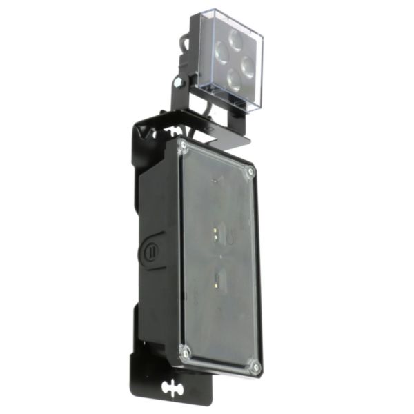 BAES à phare à LEDs – étanche IP65 avec support métallique - 1000 lumens - fonction SATI connectable ou adressable - Noir Mat