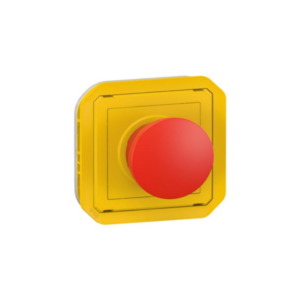 Coup de poing d'urgence poussoir à impulsion arrêt étanche Plexo IP55 avec enjoliveur jaune et bouton rouge: th_LG-069547L-WEB-R.jpg