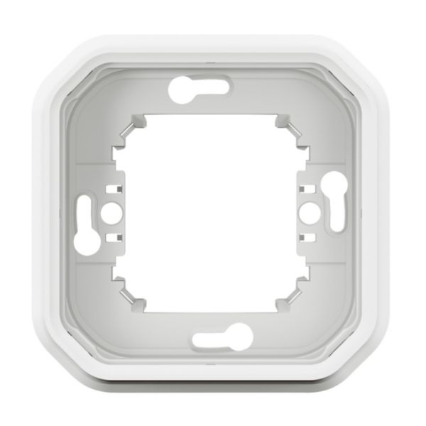 Support plaque étanche pour montage encastré 1 poste Plexo - blanc: th_LG-069692L-WEB-F.jpg