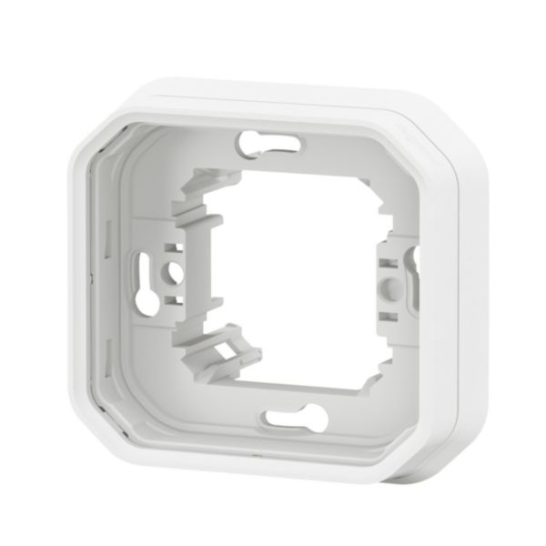Support plaque étanche pour montage encastré 1 poste Plexo - blanc: th_LG-069692L-WEB-L.jpg