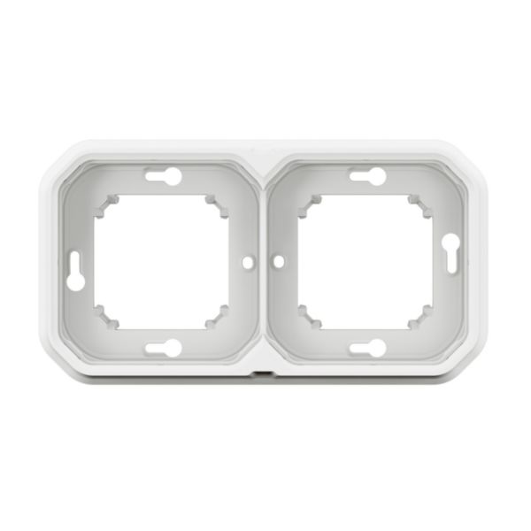 Support plaque étanche pour montage encastré 2 postes horizontaux ou verticaux Plexo - blanc: th_LG-069694L-WEB-F2.jpg
