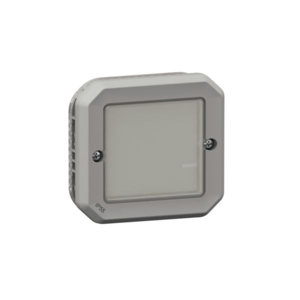 Interrupteur connecté option variation sans neutre étanche Plexo with Netatmo 5W à 125W LED et compensateur - gris