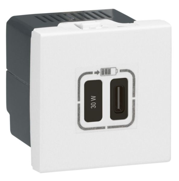 prise simple USB Mosaic Type-C 3A 30W power delivery 2 modules - blanc: th_LG-077585L-WEB-R.jpg
