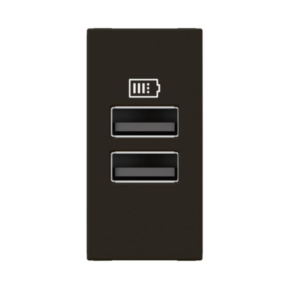 Prise 2 USB Type-A Mosaic 3A 15W pour boite de sol, bloc bureau et goulotte - 1 module noir mat: th_LG-077662L-WEB-F.jpg