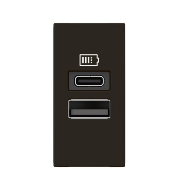 Prise USB Type-A+Type-C Mosaic 3A 15W pour boite de sol, bloc bureau et goulotte - 1 module noir mat: th_LG-077672L-WEB-F.jpg