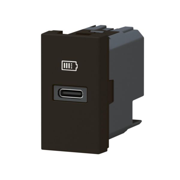 Prise USB Type-C Power Delivery Mosaic 3A 20W pour boite de sol, bloc bureau et goulotte - 1 module noir mat: th_LG-077692L-WEB-L.jpg