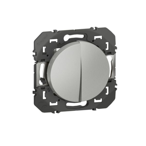 Double interrupteur ou va-et-vient dooxie 10AX 250V~ finition alu - emballage blister: th_LG-095231-WEB-R.jpg