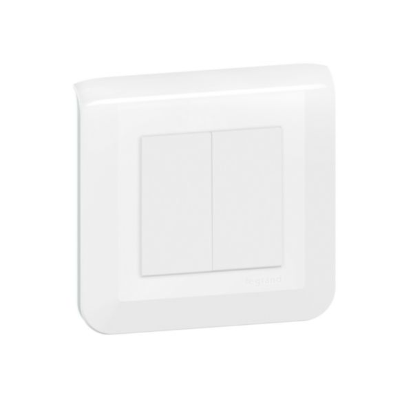Double interrupteur ou va-et-vient Mosaic 10A blanc complet avec plaque et fixation à vis: th_LG-099201-WEB-R.jpg
