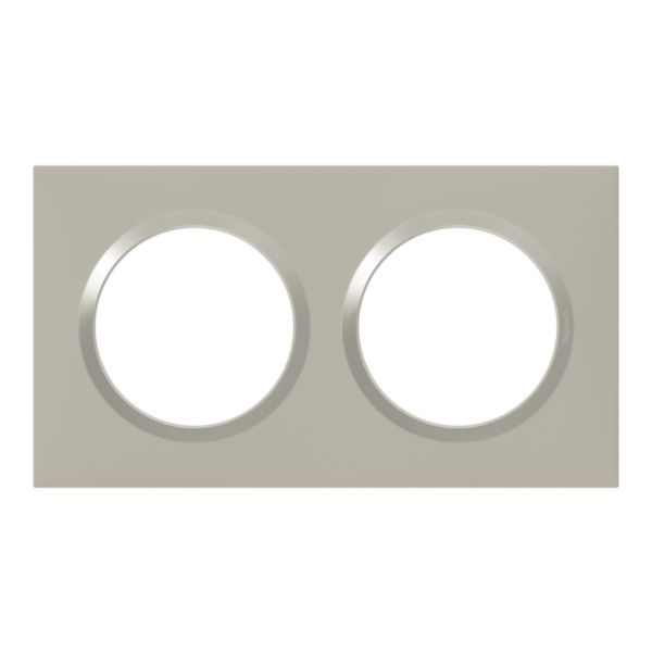 Plaque carrée dooxie 2 postes finition plume mat avec bague plume brillante (gris):th_LG-600822-WEB-F.jpg