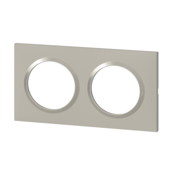 Plaque carrée dooxie 2 postes finition plume mat avec bague plume brillante (gris):th_LG-600822-WEB-L.jpg