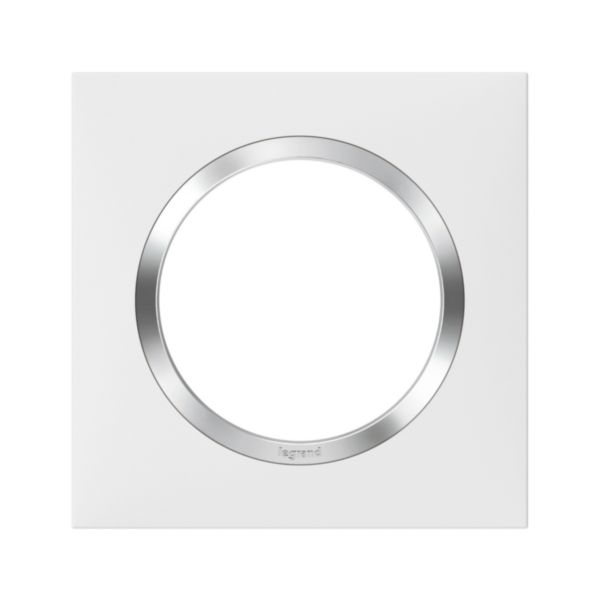 Plaque carrée dooxie 1 poste finition blanc avec bague effet chrome: th_LG-600841-WEB-F.jpg