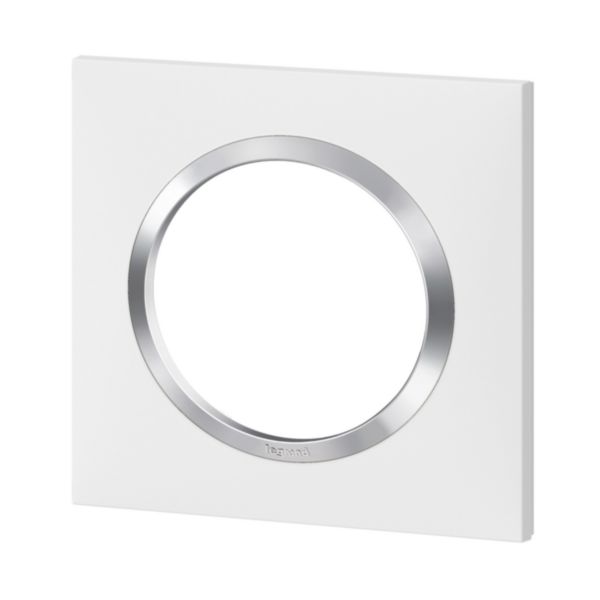 Plaque carrée dooxie 1 poste finition blanc avec bague effet chrome: th_LG-600841-WEB-L.jpg