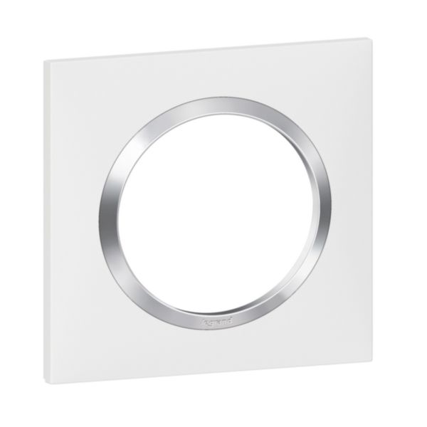 Plaque carrée dooxie 1 poste finition blanc avec bague effet chrome: th_LG-600841-WEB-R.jpg