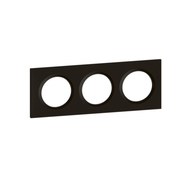 Plaque carrée dooxie 3 postes finition noir velours
